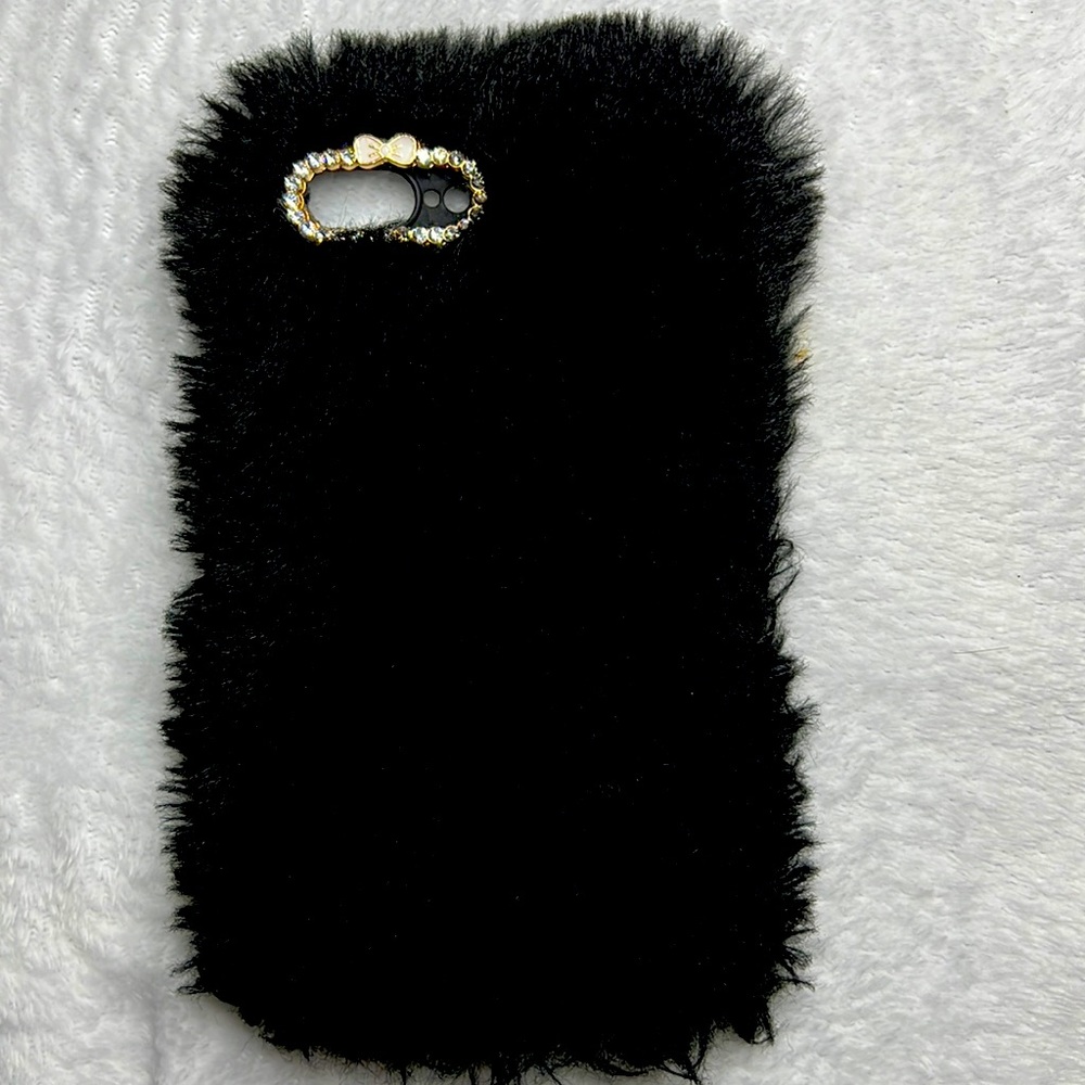 Fluffy black phone case iPhone 7plus/8plus